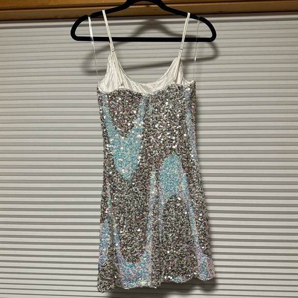 12th Tribe Silver Sequin Mini Dress - Picture 5 of 10